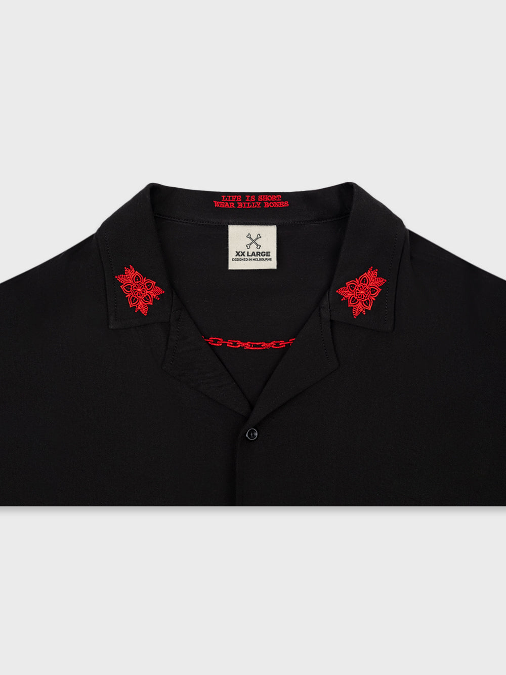 Hooked Rose Bowlo Shirt - Black