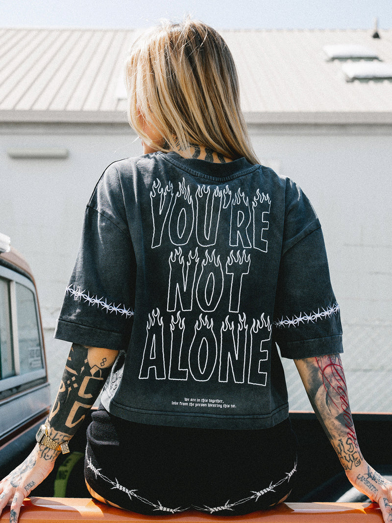 In It Together Cropped Tee - Sunfaded Black