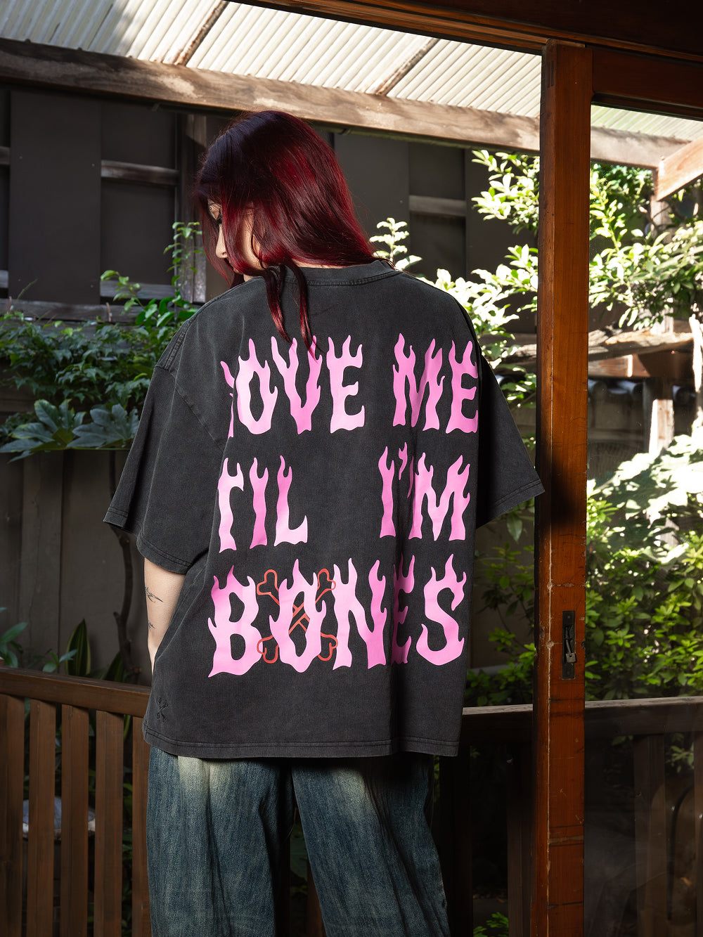 Love Me Till I'm Bones Tee - Vintage Black